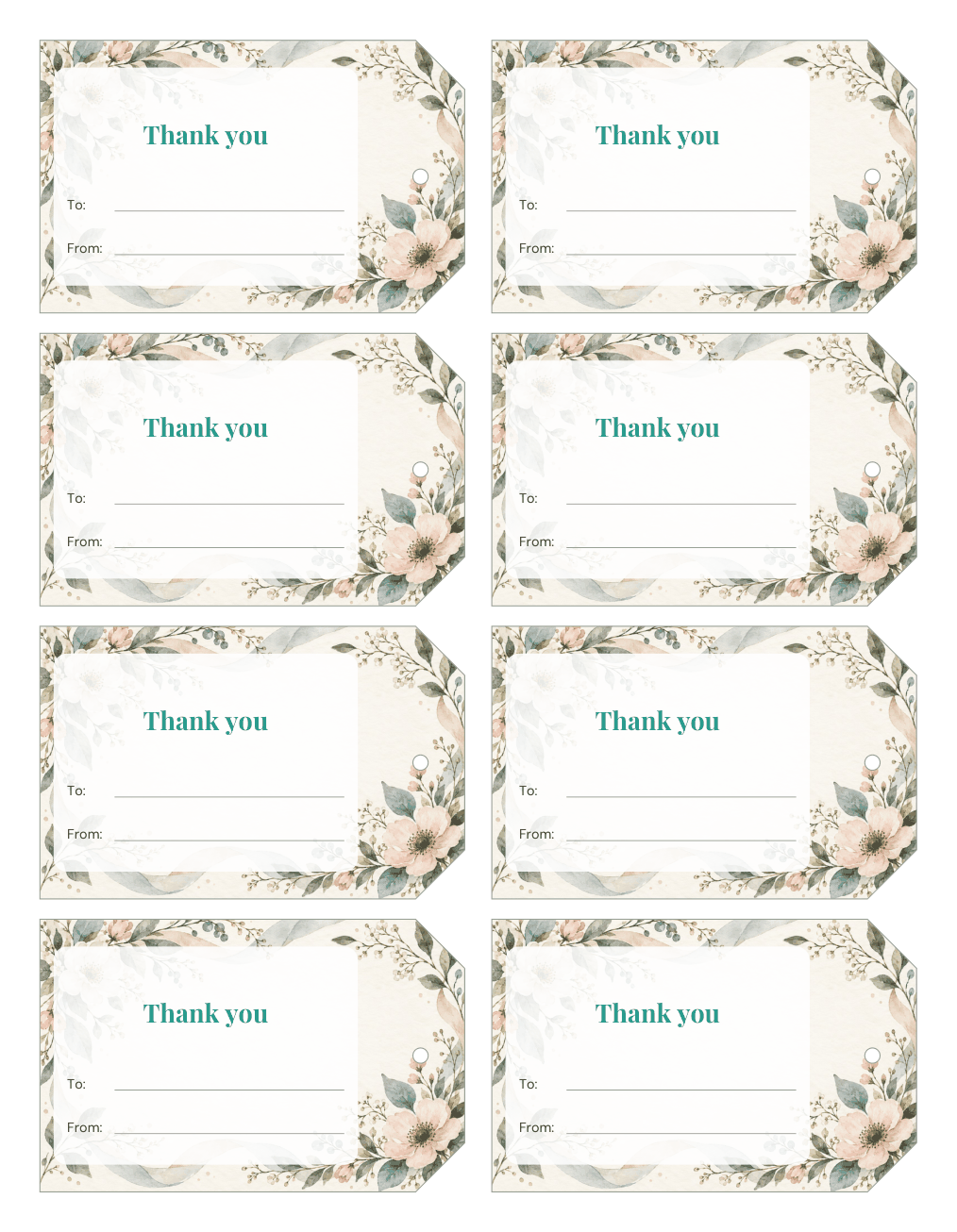 Preview of the first page of Thank you tags (PDF)