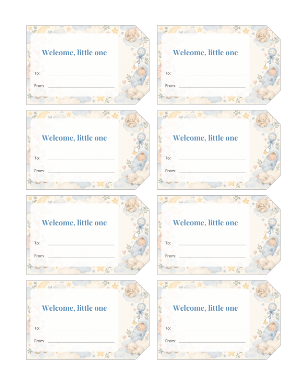 Preview of Printable Baby Shower Gift Tags