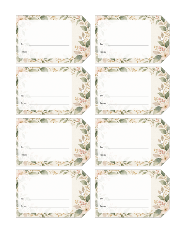 Preview of Printable Gift Tag Blank Tags