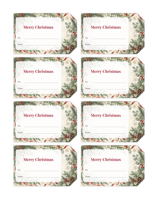 Preview of Free Printable Christmas Gift Tags