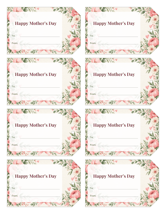 Preview of Free Printable Mother’s Day Gift Tags