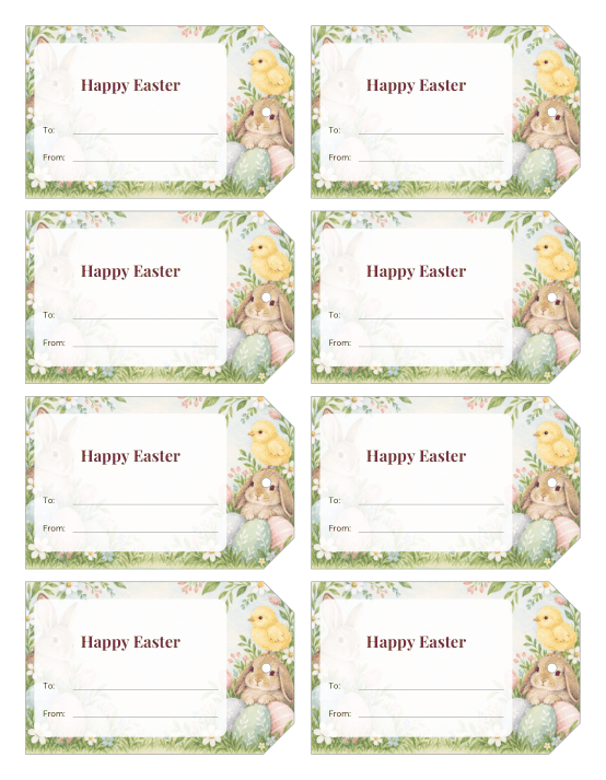 Preview of Printable Easter Gift Tags Free