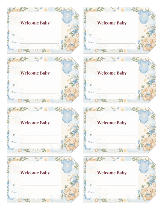 Preview of Printable Gift Tags for Baby Shower