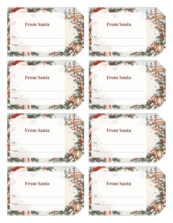 Preview of Printable Gift Tags From Santa
