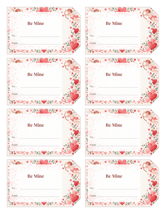 Preview of Printable Gift Tags for Valentine’s Day