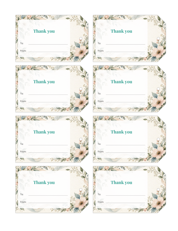 Preview of Printable Thank You Tags